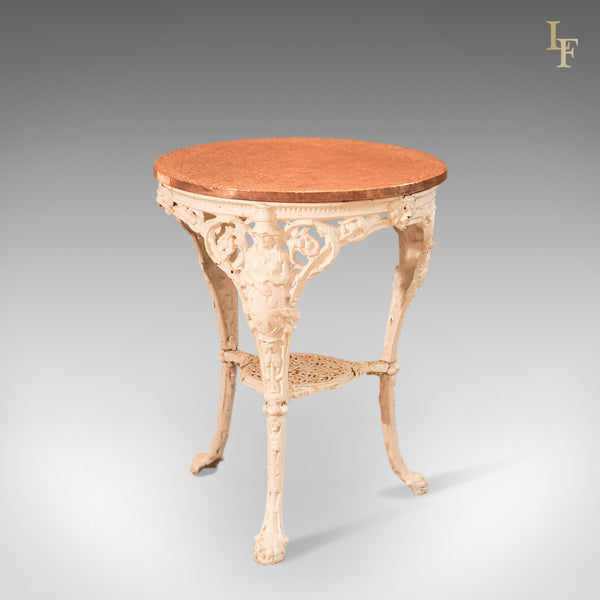 Victorian Cast Iron & Copper Tavern Garden Table - London Fine Antiques