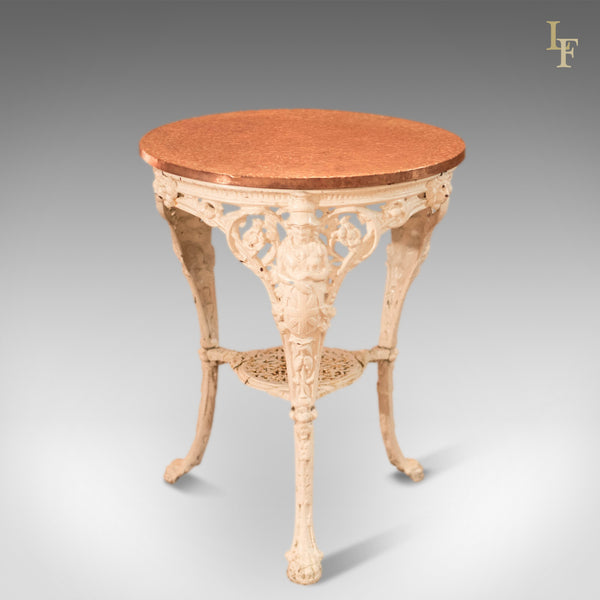 Victorian Cast Iron & Copper Tavern Garden Table - London Fine Antiques