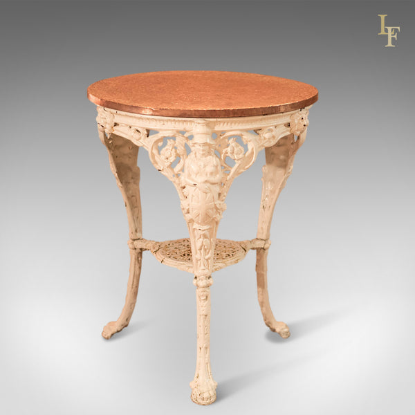 Victorian Cast Iron & Copper Tavern Garden Table - London Fine Antiques