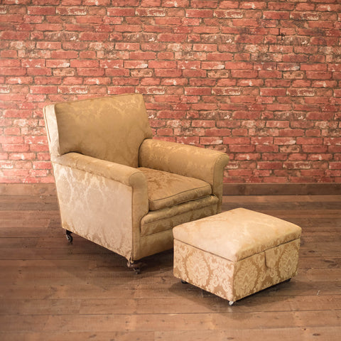 Edwardian Armchair & Footstool, c.1910 - London Fine Antiques