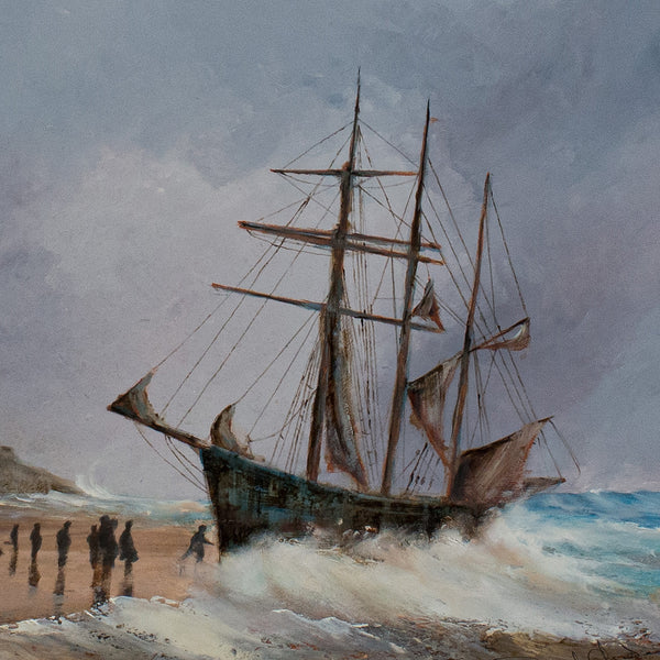 Framed Cornish Landscape, Oil Painting, Marine, Cornwall, Beach, Art, Original - London Fine Antiques