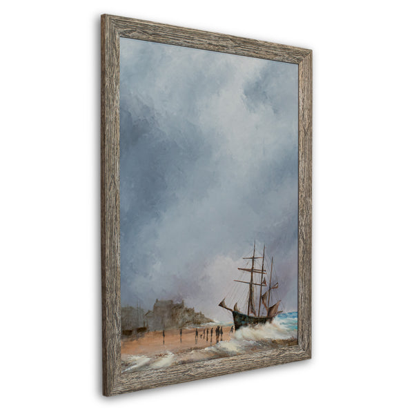 Framed Cornish Landscape, Oil Painting, Marine, Cornwall, Beach, Art, Original - London Fine Antiques