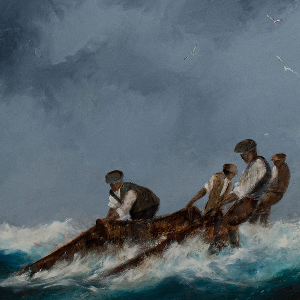 Framed Maritime Seascape, Oil Painting, Marine, Art, Original, Fishermen - London Fine Antiques