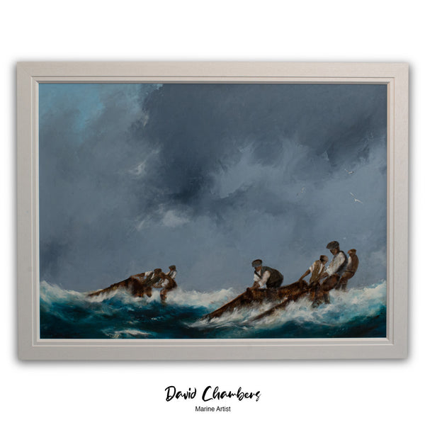 Framed Maritime Seascape, Oil Painting, Marine, Art, Original, Fishermen - London Fine Antiques