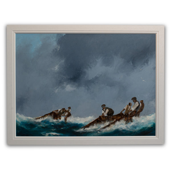 Framed Maritime Seascape, Oil Painting, Marine, Art, Original, Fishermen - London Fine Antiques