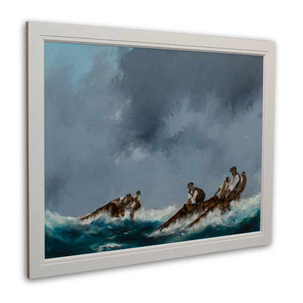 Framed Maritime Seascape, Oil Painting, Marine, Art, Original, Fishermen - London Fine Antiques