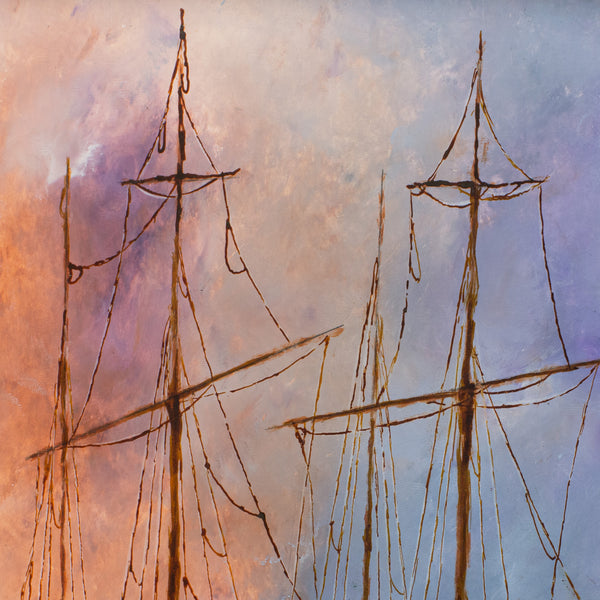 Framed Maritime Scene, Oil Painting, Marine, Ships, Art, Original, 11.5"x 15" - London Fine Antiques