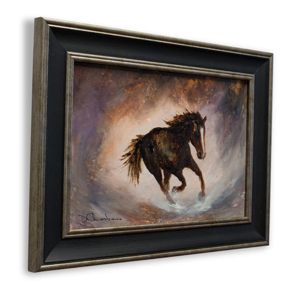 Framed Wildlife, Oil Painting, Equine, Horse, Art, Original, 14.75" x 11.5" - London Fine Antiques