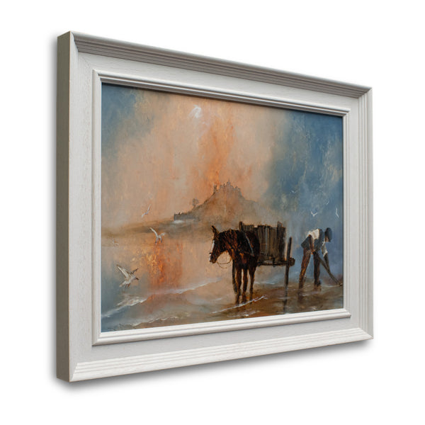 Framed Equine Landscape, Oil Painting, Cornwall, Art, Original, 21.75"x16.5" - London Fine Antiques