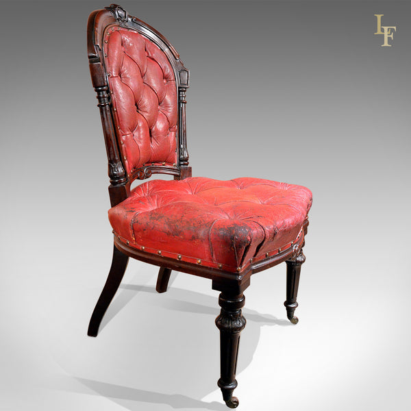 Regency Red Leather Antique Library Chair, c.1830 - London Fine Antiques