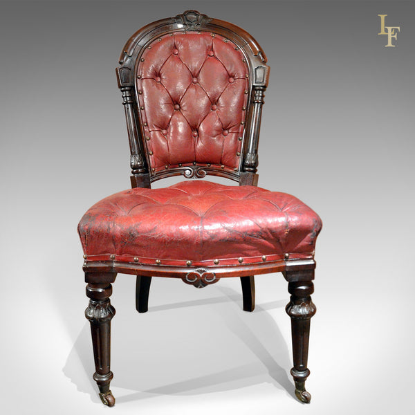 Regency Red Leather Antique Library Chair, c.1830 - London Fine Antiques