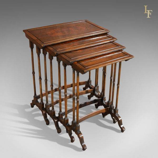 Antique Nest of Tables, Walnut, Late Victorian - London Fine Antiques