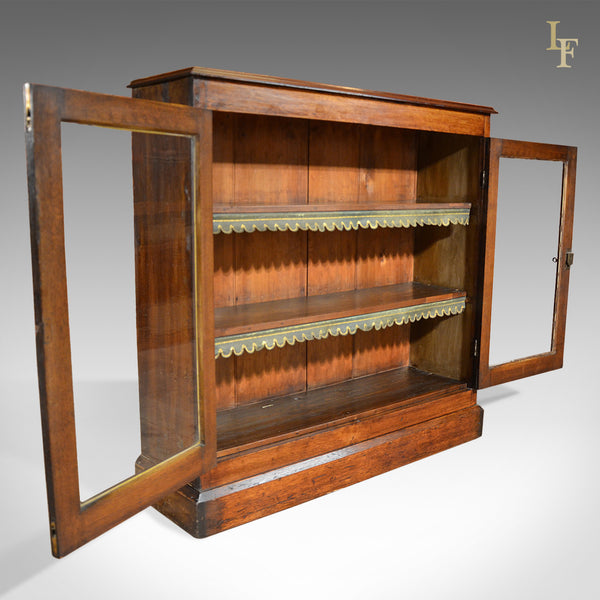Antique Bookcase Victorian Glazed Display Cabinet - London Fine Antiques