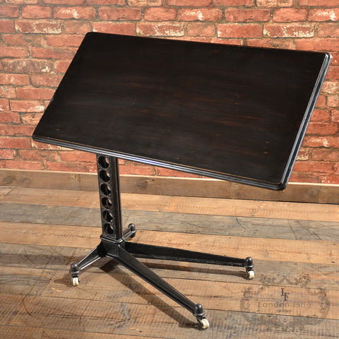 Antique Adjustable Bed Reading Table, Lectern, Victorian Mahogany & Iron c.1880 - London Fine Antiques