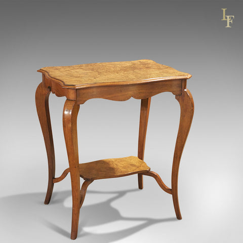 Antique Side Table, Victorian Burr Walnut - London Fine Antiques