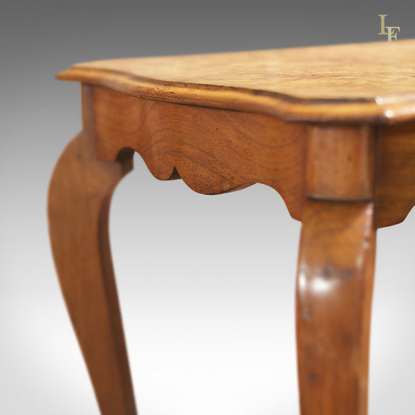 Antique Side Table, Victorian Burr Walnut - London Fine Antiques
