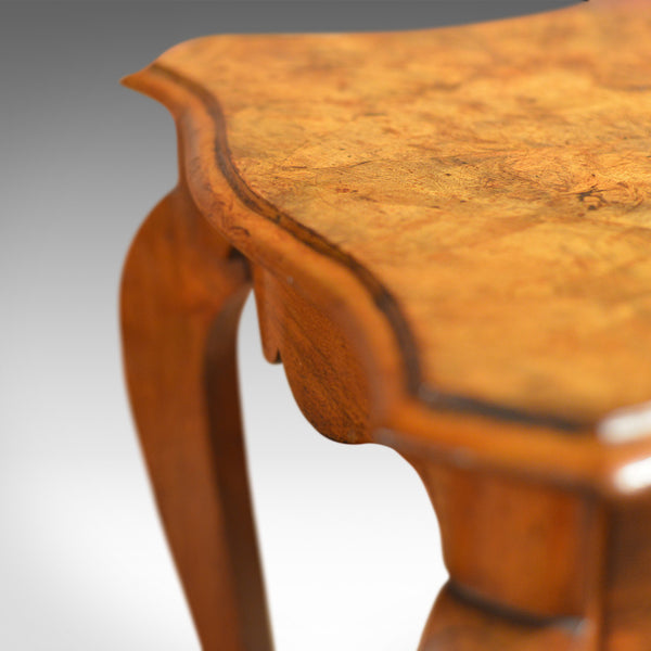 Antique Side Table, Victorian Burr Walnut - London Fine Antiques