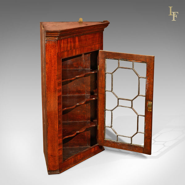 Georgian Glazed Antique Corner Cabinet, c.1800 - London Fine Antiques