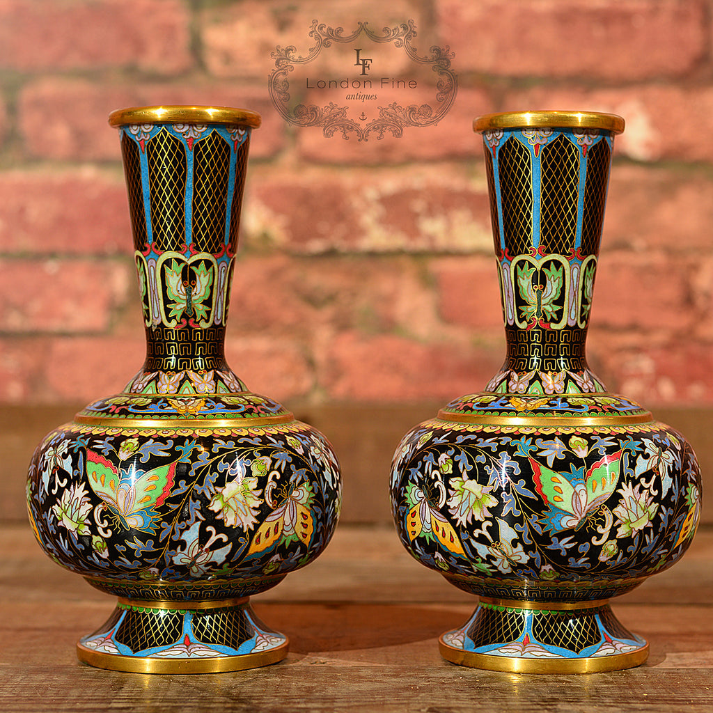 Pair of Cloisonn̩ Vases, Art Deco Period - London Fine Antiques