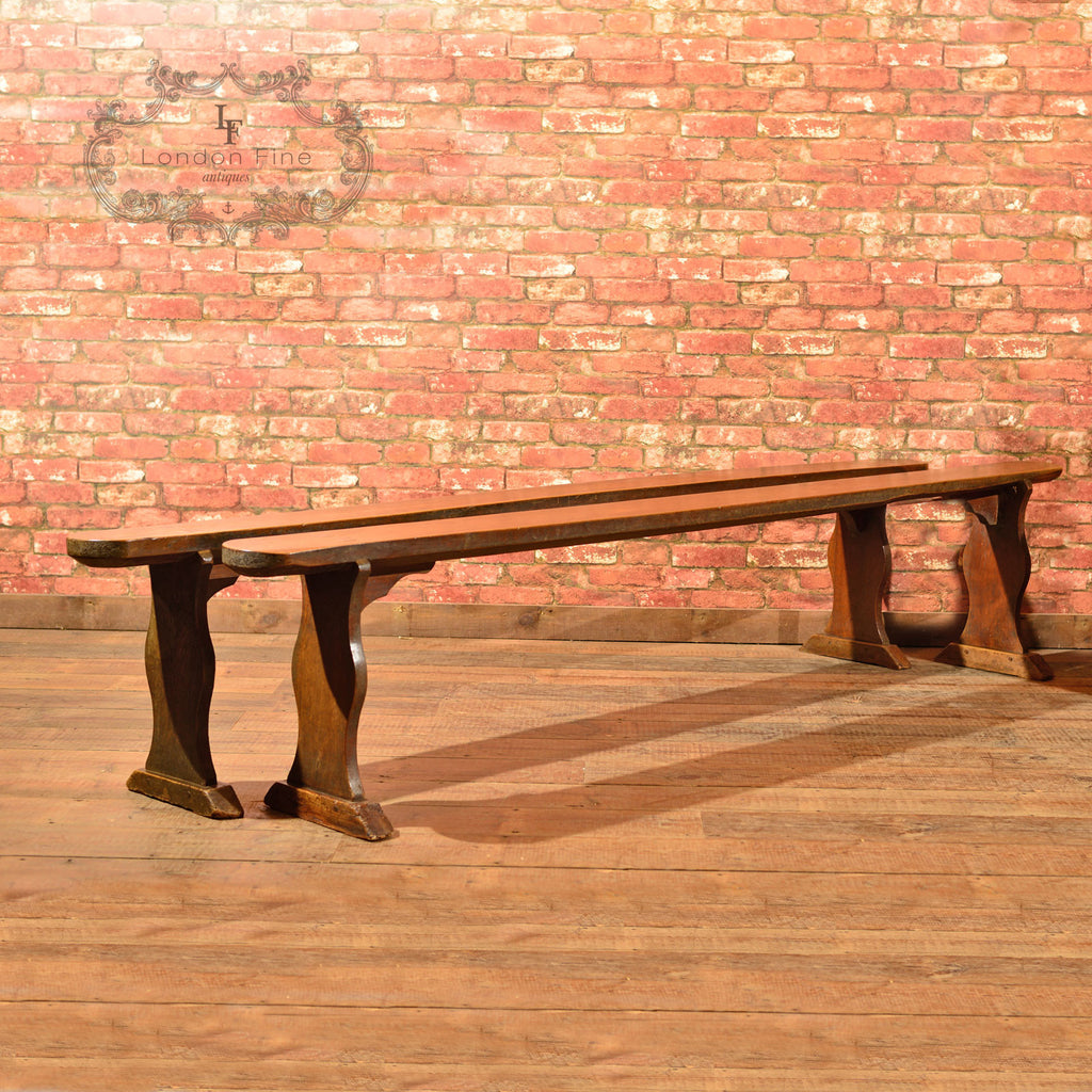 Victorian Pair of Pine Benches, c.1900 - London Fine Antiques