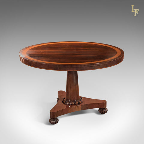 Antique Breakfast Table, William IV Rosewood Tilt Top - London Fine Antiques