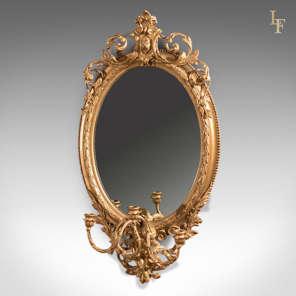 Antique Girandole Gilt Gesso Mirror, c.1800 - London Fine Antiques