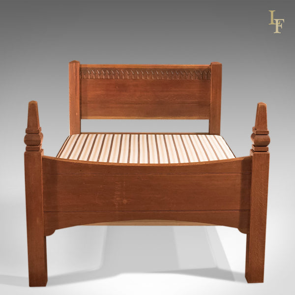 Mid-Century Arts & Crafts Oak Bed - London Fine Antiques