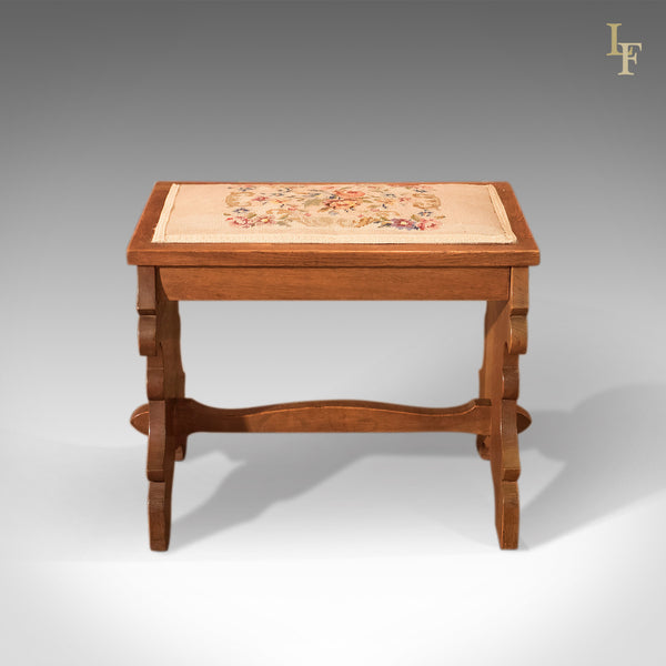 Antique Stool, Edwardian Oak Bench c.1910 - London Fine Antiques