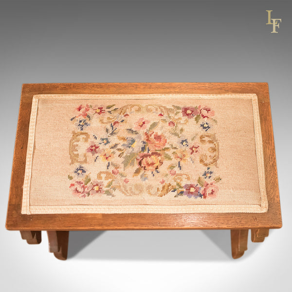 Antique Stool, Edwardian Oak Bench c.1910 - London Fine Antiques