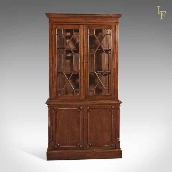 Mid-Century Glazed Bookcase Cabinet, Georgian Taste - London Fine Antiques