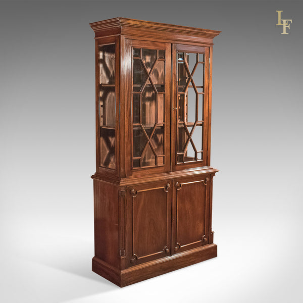 Mid-Century Glazed Bookcase Cabinet, Georgian Taste - London Fine Antiques