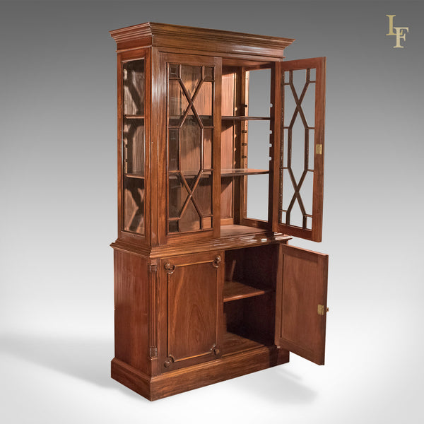 Mid-Century Glazed Bookcase Cabinet, Georgian Taste - London Fine Antiques
