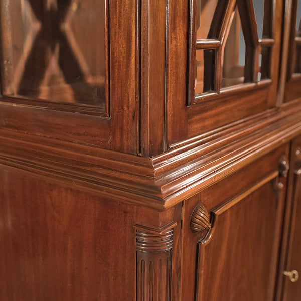 Mid-Century Glazed Bookcase Cabinet, Georgian Taste - London Fine Antiques
