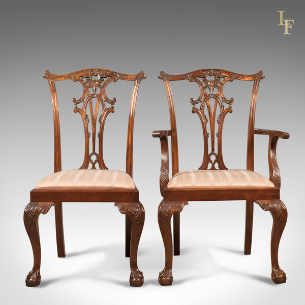 Set of 12 Dining Chairs, 20th Century Chippendale Revival - London Fine Antiques