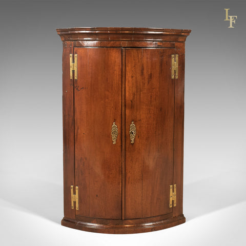 Bow Fronted Antique Corner Cabinet, Georgian c.1725 - London Fine Antiques