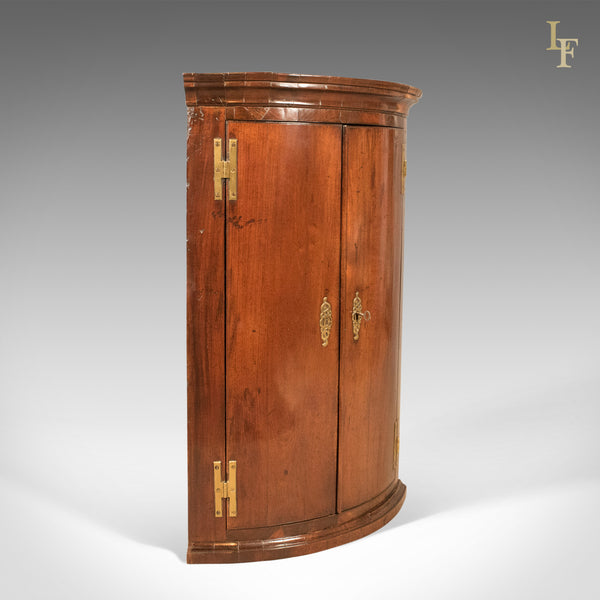 Bow Fronted Antique Corner Cabinet, Georgian c.1725 - London Fine Antiques