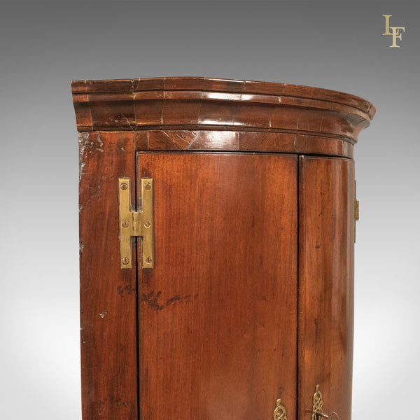 Bow Fronted Antique Corner Cabinet, Georgian c.1725 - London Fine Antiques