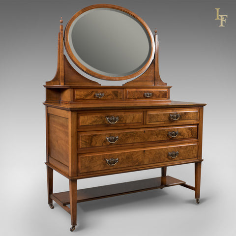 Antique Dressing Table, Edwardian Vanity Chest of Drawers, English, c.1910 - London Fine Antiques