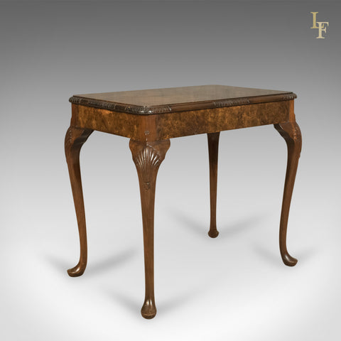 Antique Side Table, Burr Walnut English Edwardian c.1910 - London Fine Antiques