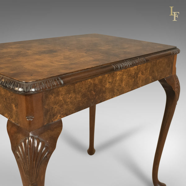 Antique Side Table, Burr Walnut English Edwardian c.1910 - London Fine Antiques