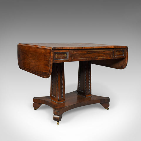 Antique Sofa Table, Rosewood, English, Regency, Pembroke, Circa 1820 - London Fine Antiques