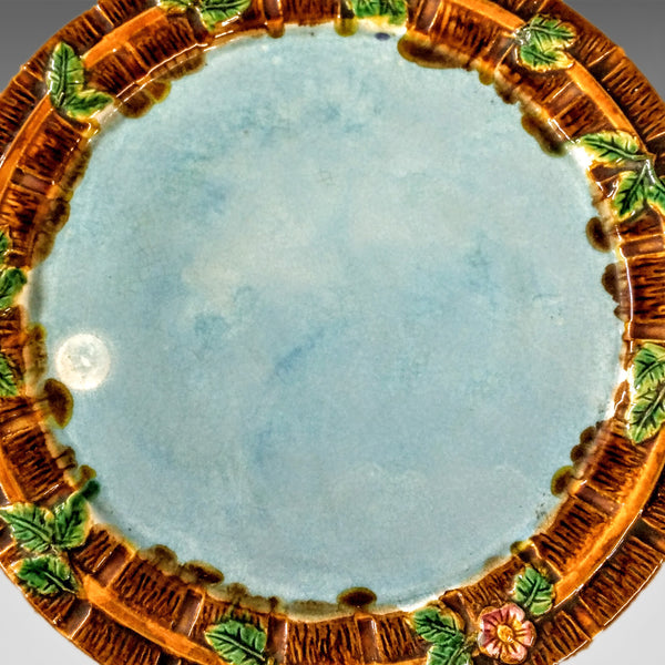 Interpretation of George Jones Majolica Cheese Keeper, "Fence And Vine" - London Fine Antiques