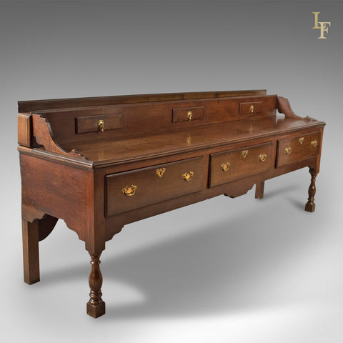Large Antique Dresser Base, Early Georgian, 1750 & Later, English, Oak - London Fine Antiques