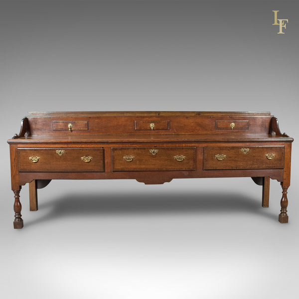 Large Antique Dresser Base, Early Georgian, 1750 & Later, English, Oak - London Fine Antiques