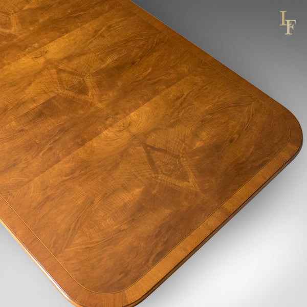 Large Extending Walnut Dining Table, 6-12 Seater, Late 20th Century - London Fine Antiques