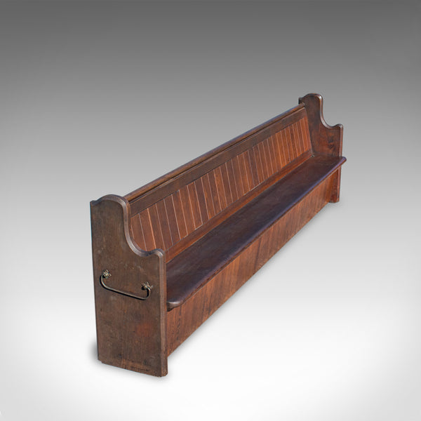 Large 10 foot Antique Pew, English, Pitch Pine, Bench, Seat, 7-8, Victorian - London Fine Antiques