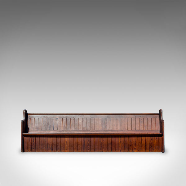 Large 10 foot Antique Pew, English, Pitch Pine, Bench, Seat, 7-8, Victorian - London Fine Antiques