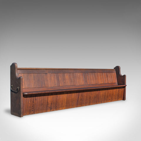 Large 10 foot Antique Pew, English, Pitch Pine, Bench, Seat, 7-8, Victorian - London Fine Antiques