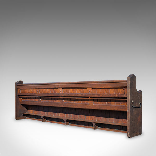Large 10 foot Antique Pew, English, Pitch Pine, Bench, Seat, 7-8, Victorian - London Fine Antiques
