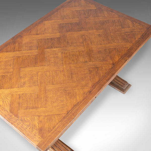 Large Antique Dining Table, French, Draw Leaf, Extending, Parquet, Dining c.1900 - London Fine Antiques